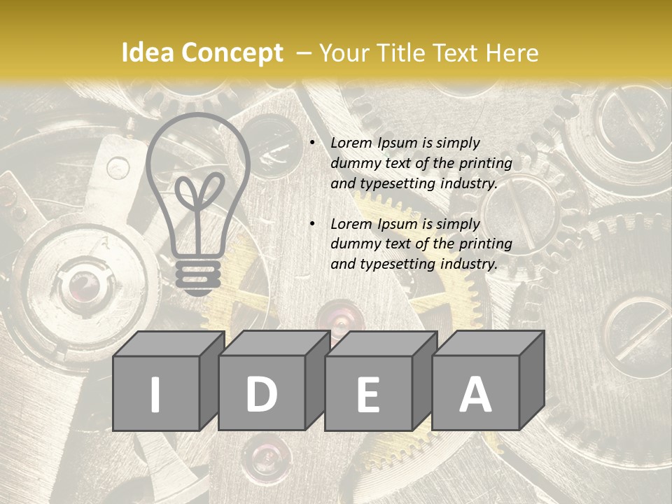 Isolated Steel Cogs PowerPoint Template