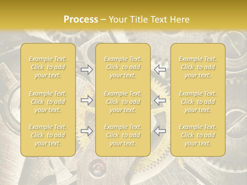 Isolated Steel Cogs PowerPoint Template