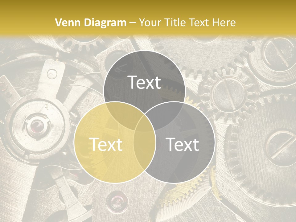 Isolated Steel Cogs PowerPoint Template