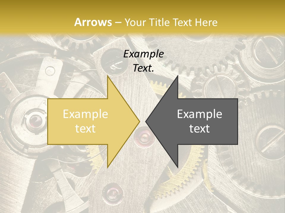 Isolated Steel Cogs PowerPoint Template