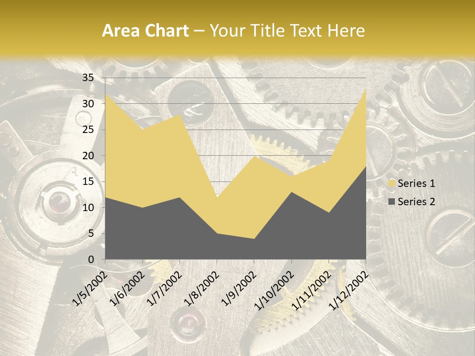 Isolated Steel Cogs PowerPoint Template