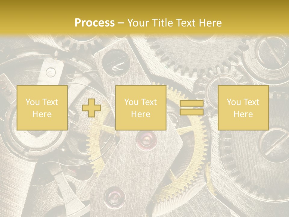 Isolated Steel Cogs PowerPoint Template