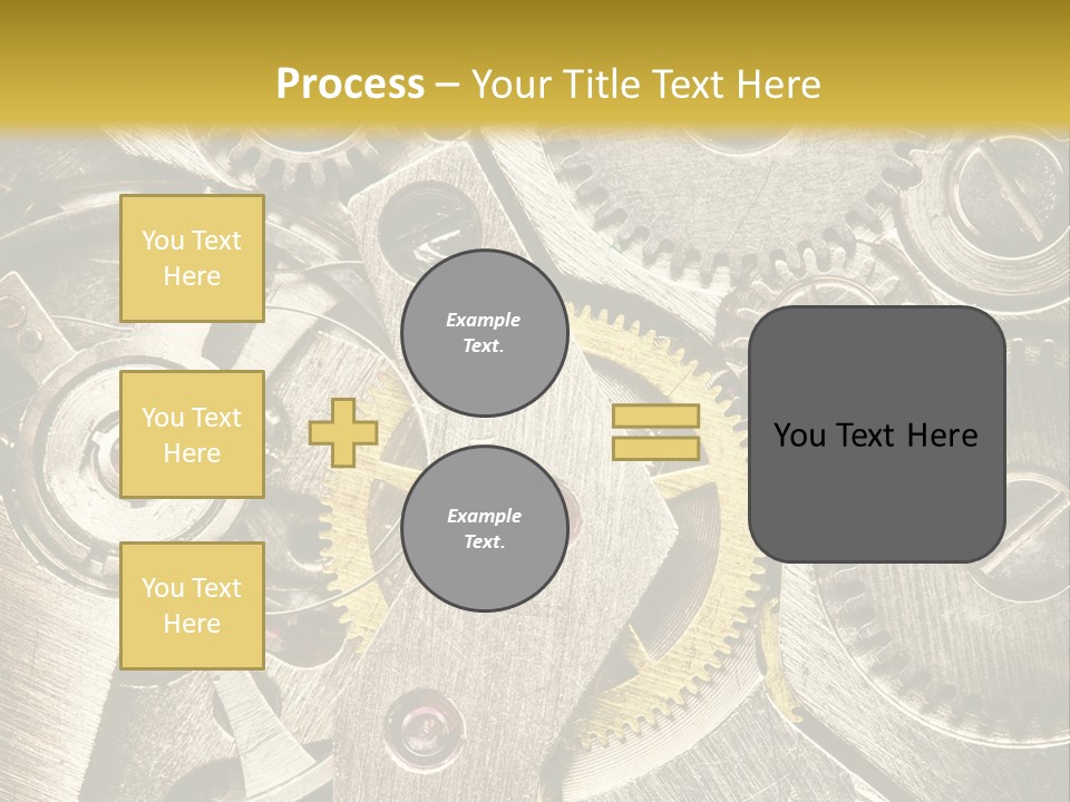 Isolated Steel Cogs PowerPoint Template