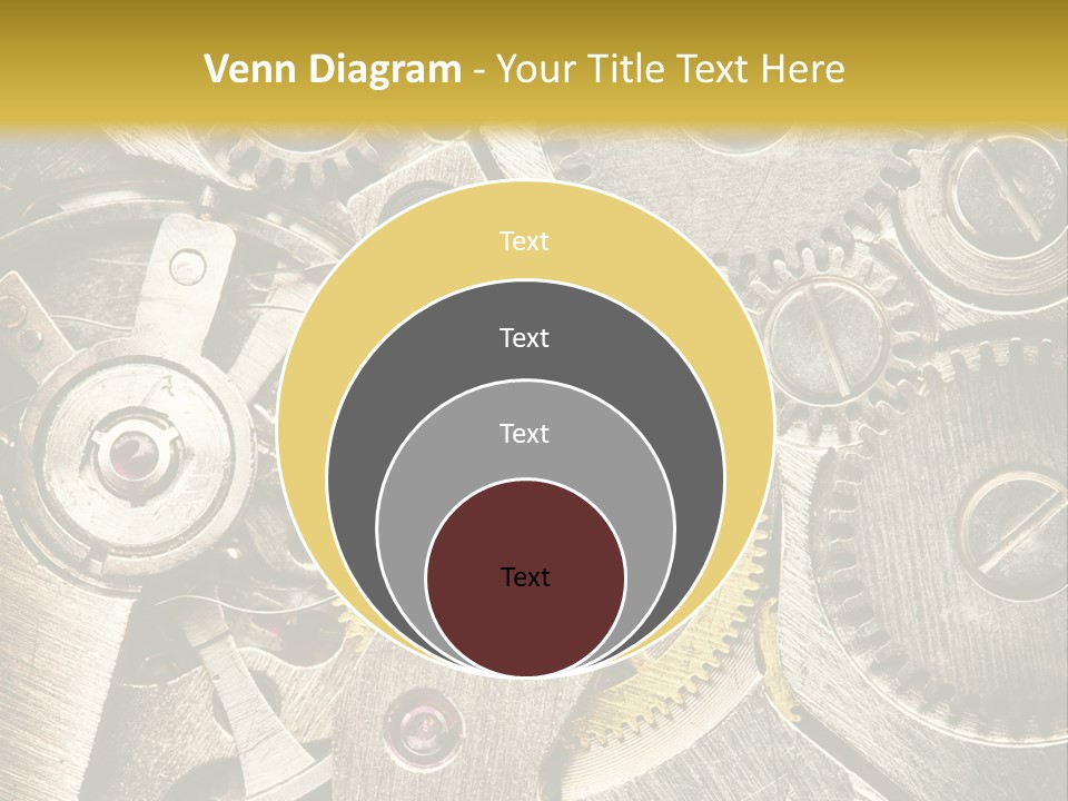 Isolated Steel Cogs PowerPoint Template
