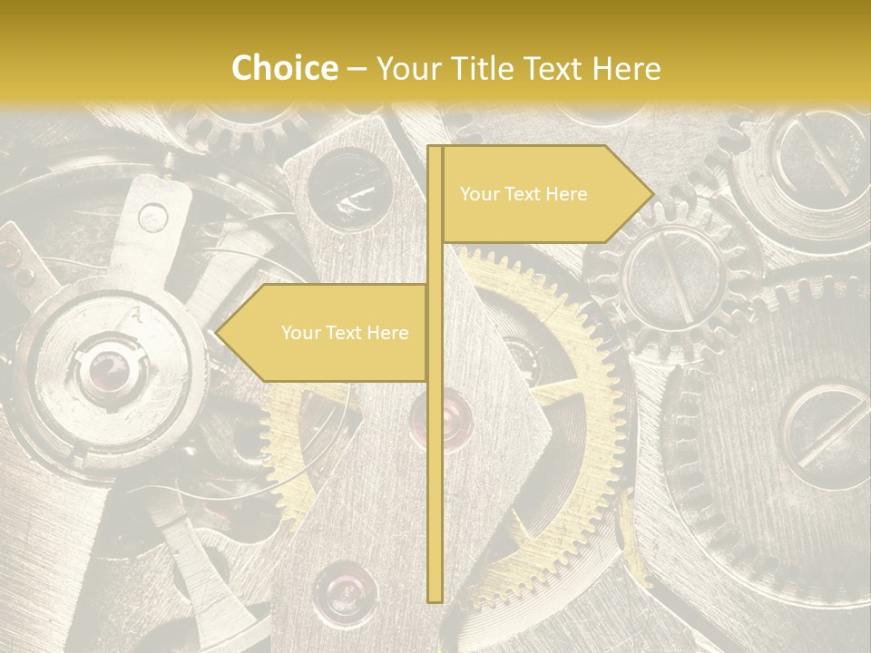 Isolated Steel Cogs PowerPoint Template