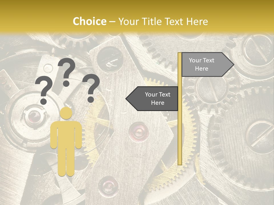 Isolated Steel Cogs PowerPoint Template