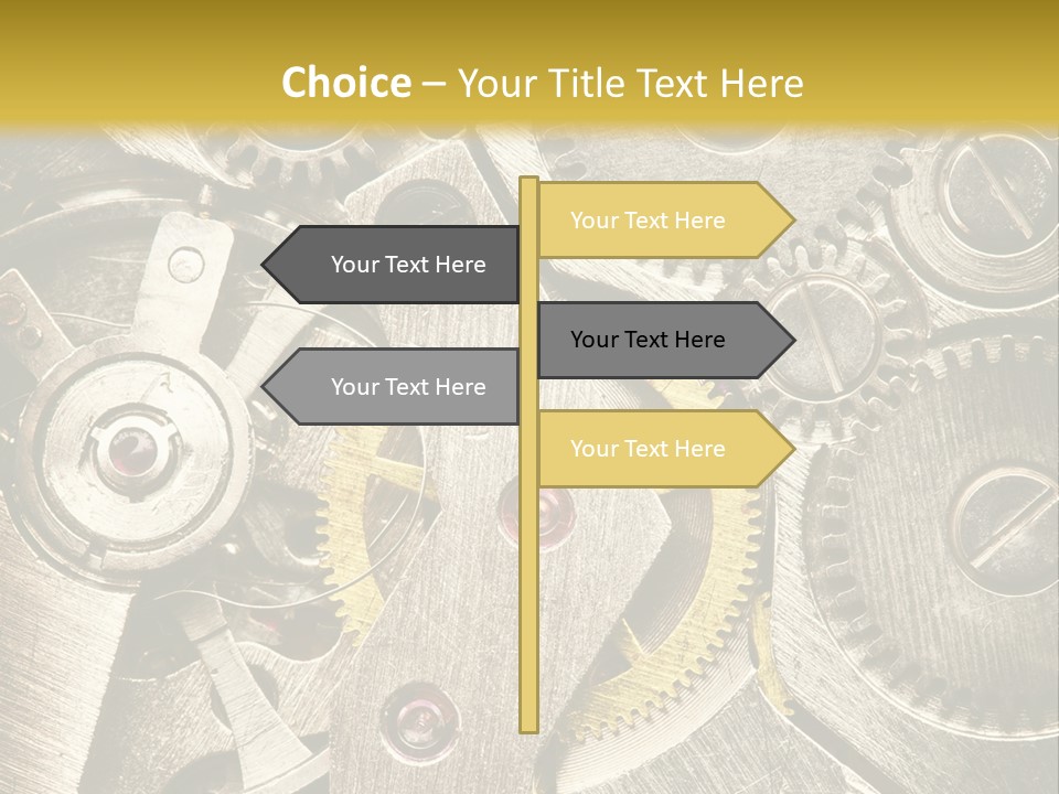 Isolated Steel Cogs PowerPoint Template