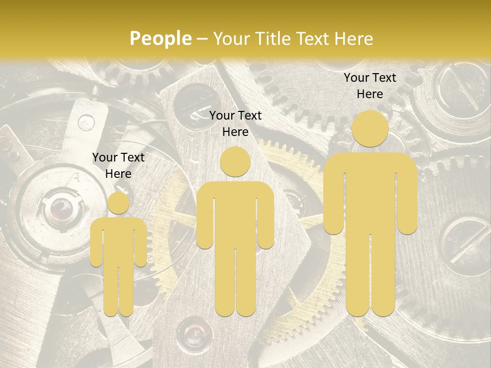 Isolated Steel Cogs PowerPoint Template