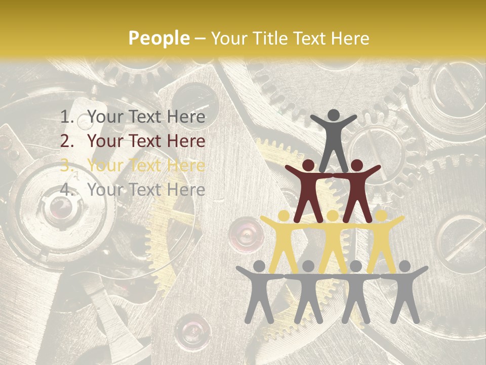 Isolated Steel Cogs PowerPoint Template