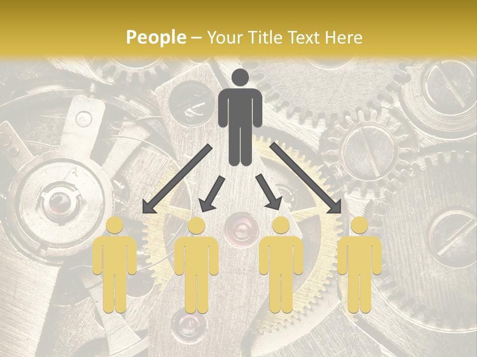 Isolated Steel Cogs PowerPoint Template