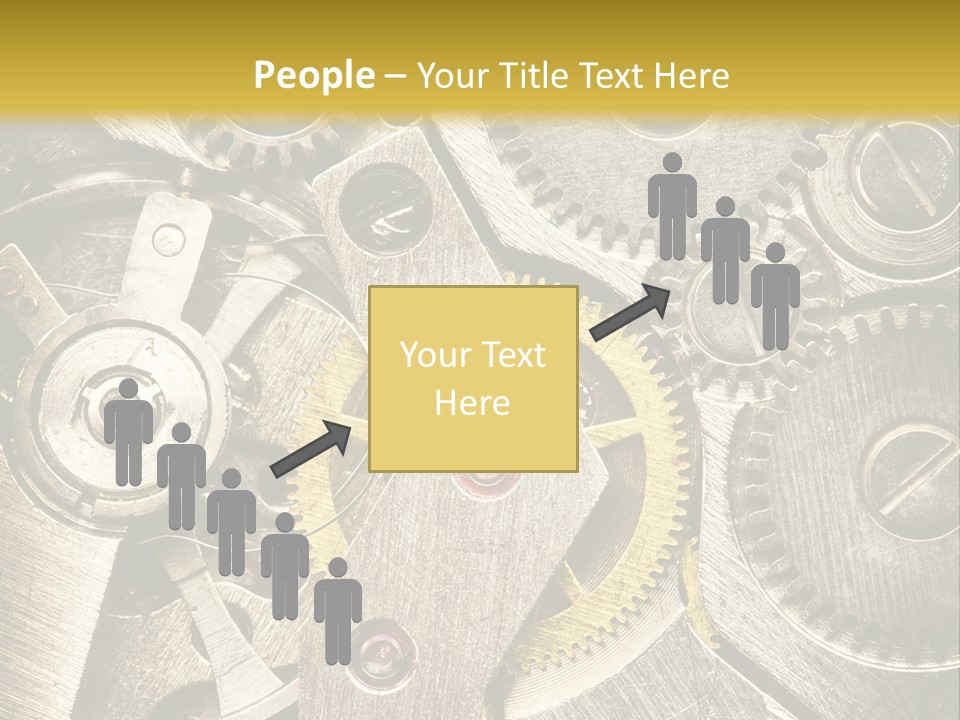 Isolated Steel Cogs PowerPoint Template