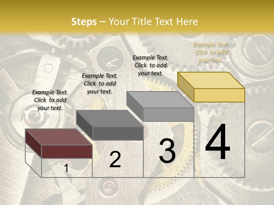 Isolated Steel Cogs PowerPoint Template