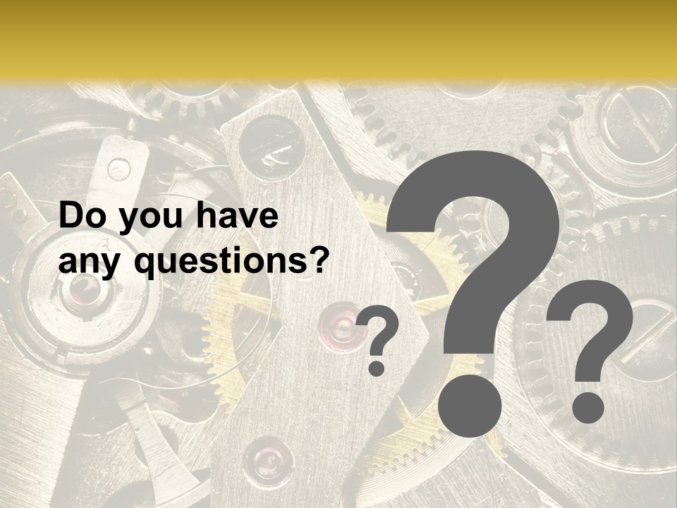 Isolated Steel Cogs PowerPoint Template