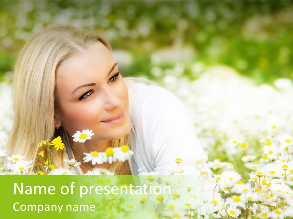 Beautiful Garden Chamomile PowerPoint Template