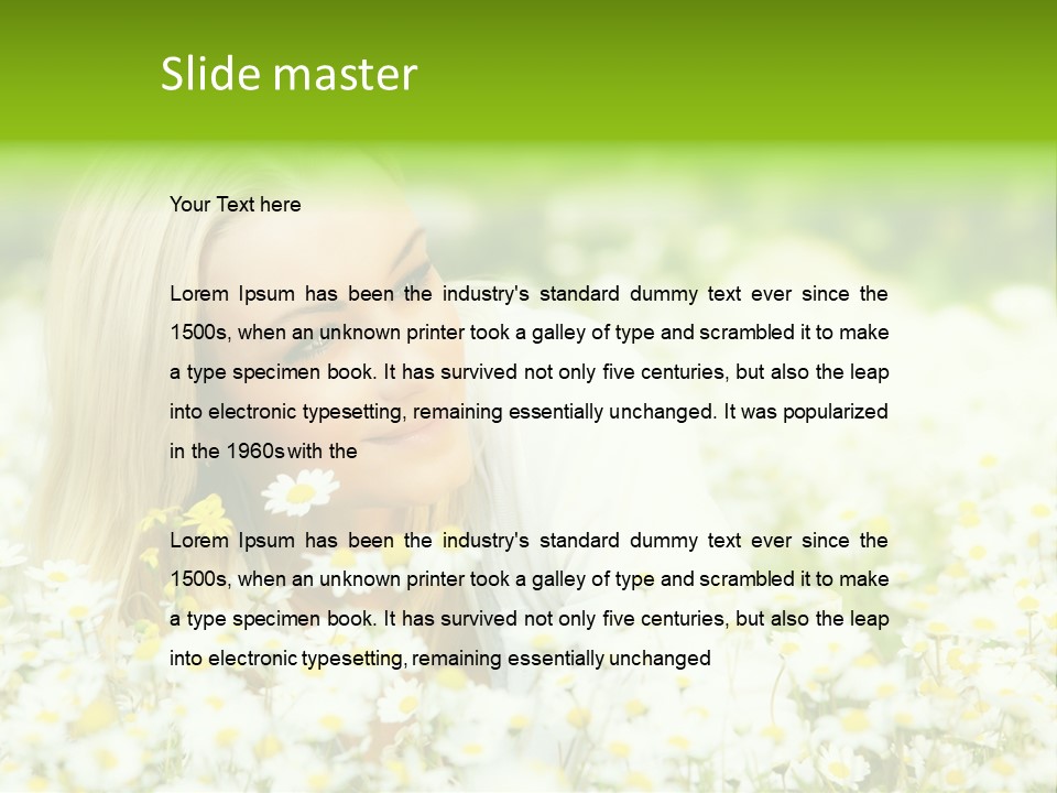 Beautiful Garden Chamomile PowerPoint Template