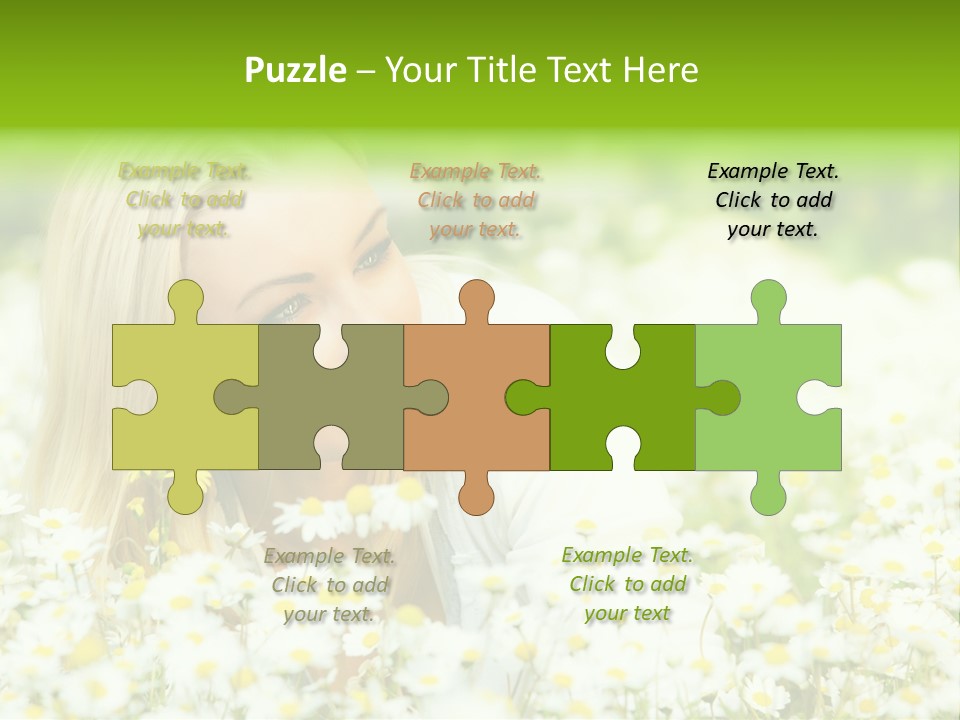 Beautiful Garden Chamomile PowerPoint Template