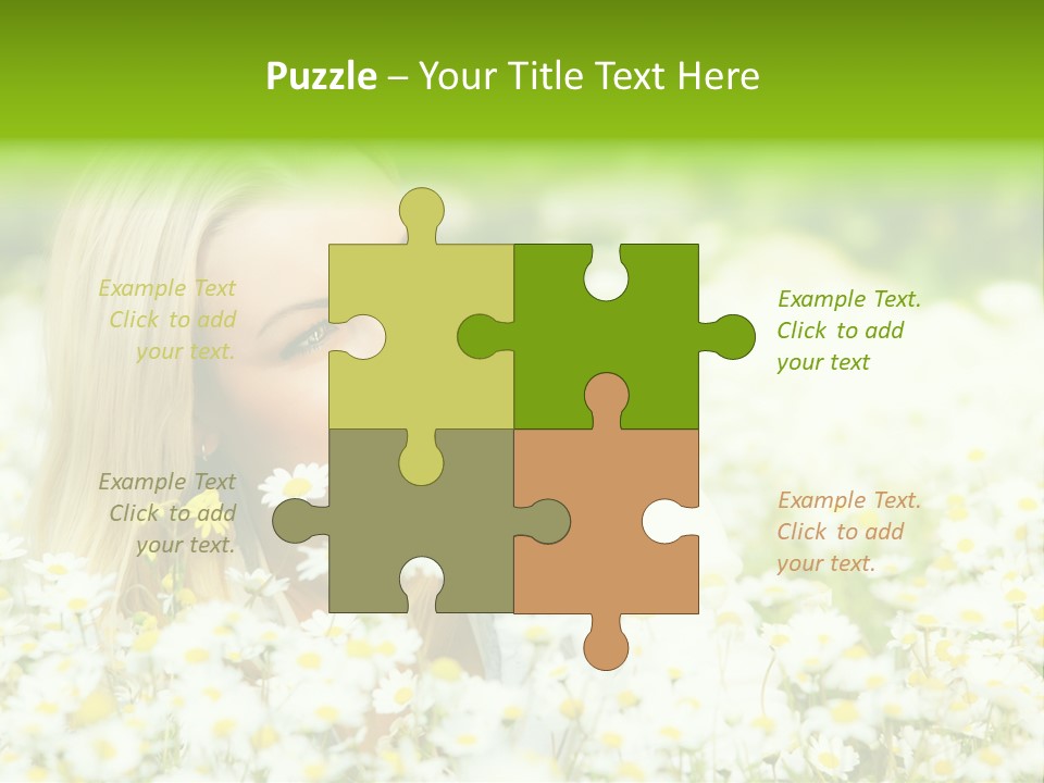 Beautiful Garden Chamomile PowerPoint Template