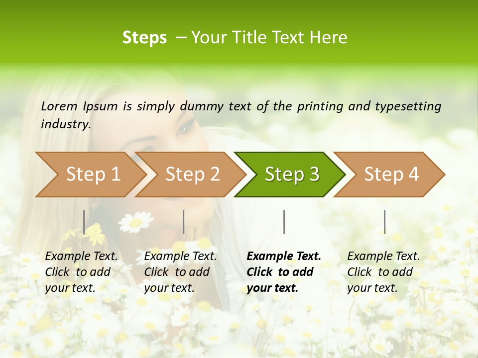 Beautiful Garden Chamomile PowerPoint Template