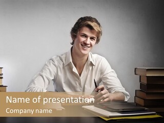 Guy Computer Earn PowerPoint Template