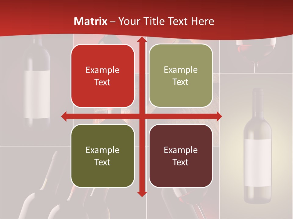 Wineglass Wood Bottle PowerPoint Template