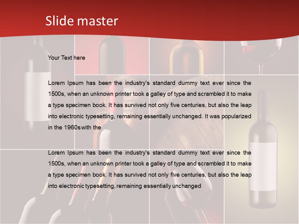 Wineglass Wood Bottle PowerPoint Template