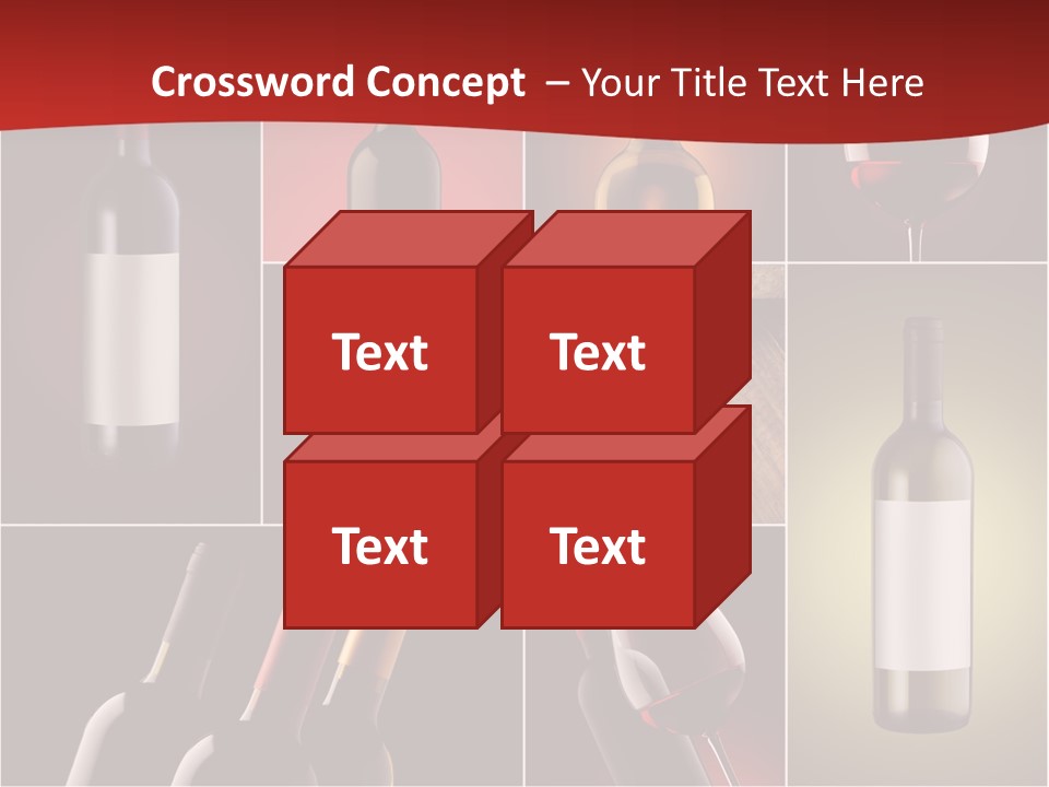 Wineglass Wood Bottle PowerPoint Template