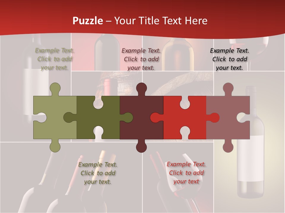 Wineglass Wood Bottle PowerPoint Template