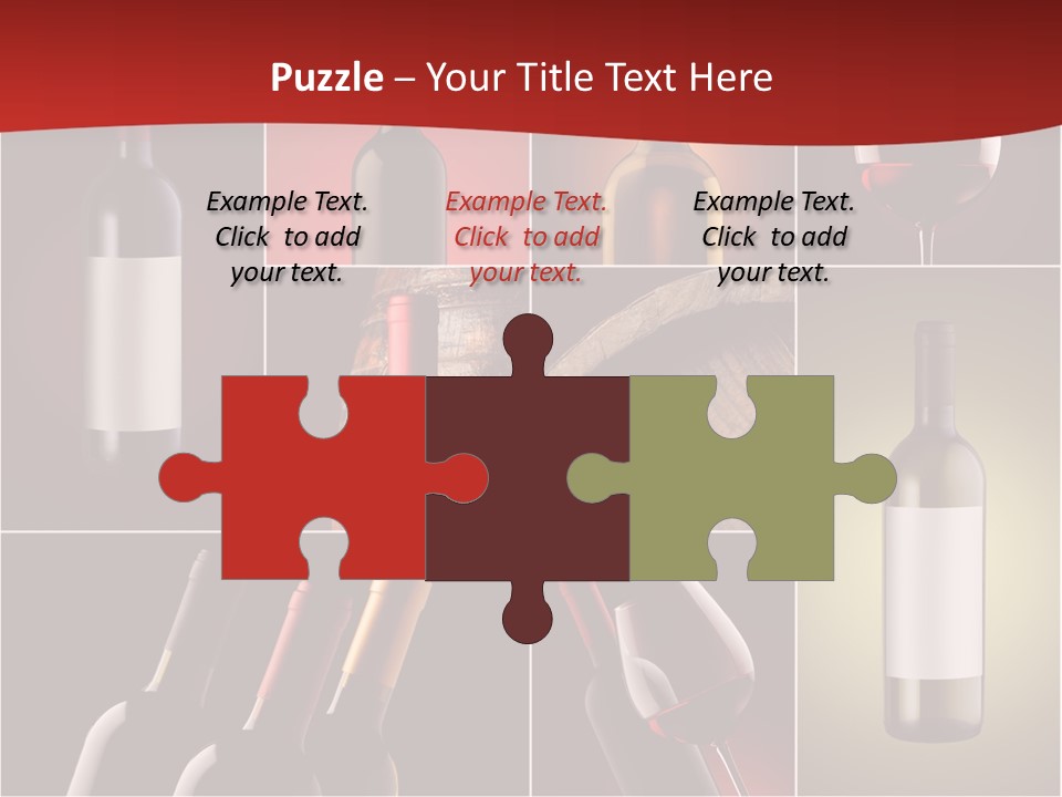 Wineglass Wood Bottle PowerPoint Template