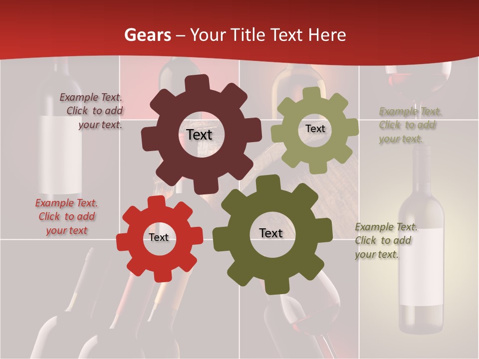 Wineglass Wood Bottle PowerPoint Template