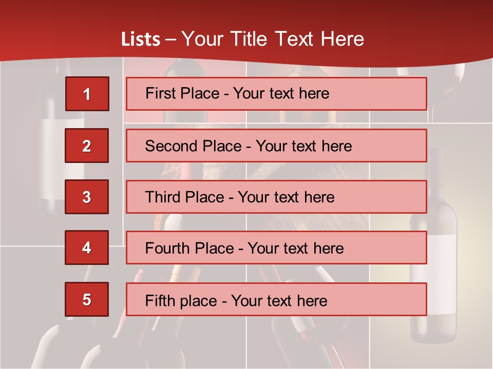 Wineglass Wood Bottle PowerPoint Template
