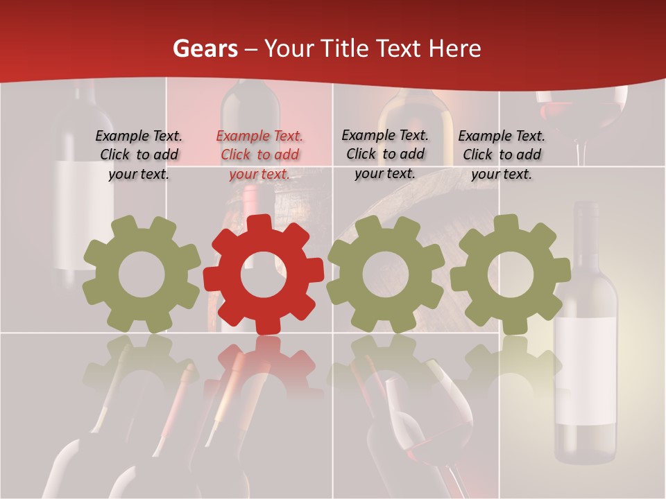 Wineglass Wood Bottle PowerPoint Template