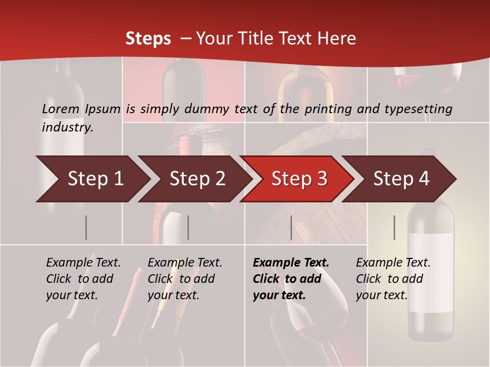 Wineglass Wood Bottle PowerPoint Template