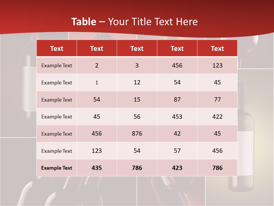 Wineglass Wood Bottle PowerPoint Template