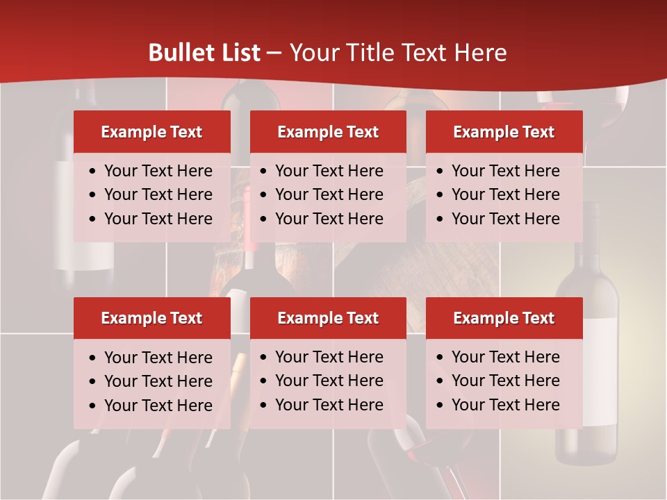 Wineglass Wood Bottle PowerPoint Template