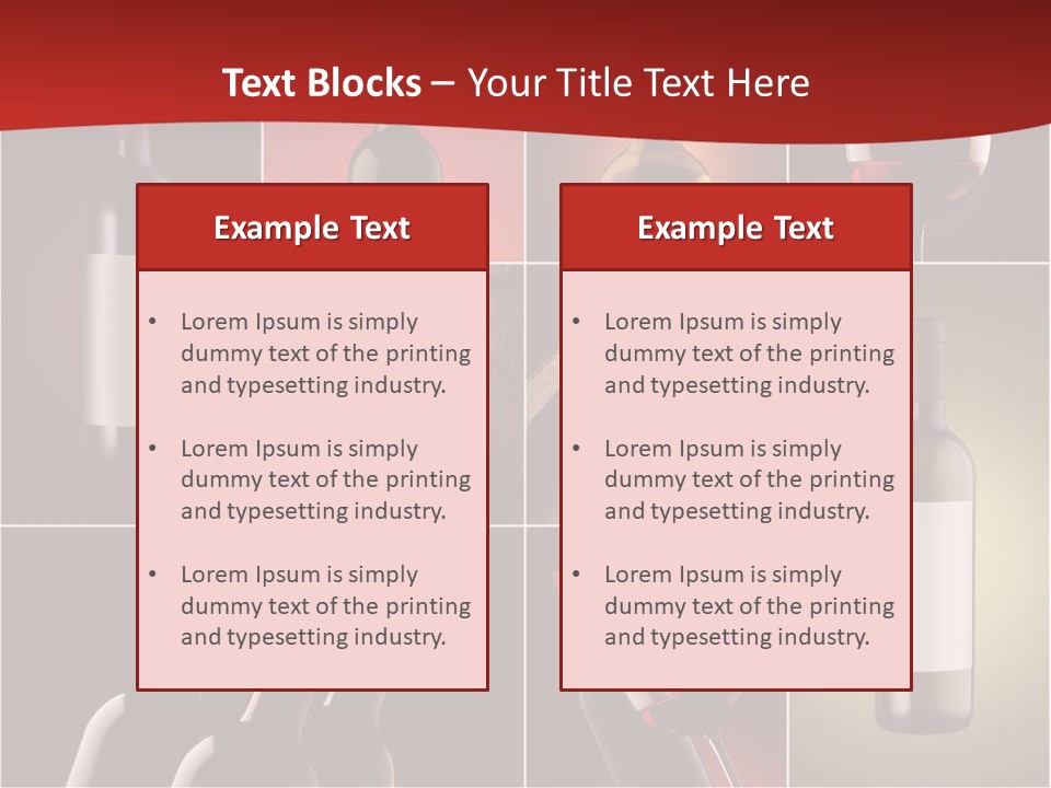 Wineglass Wood Bottle PowerPoint Template