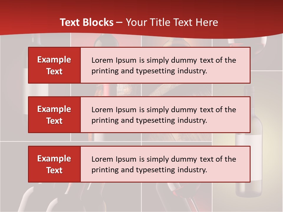 Wineglass Wood Bottle PowerPoint Template