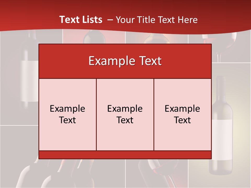 Wineglass Wood Bottle PowerPoint Template
