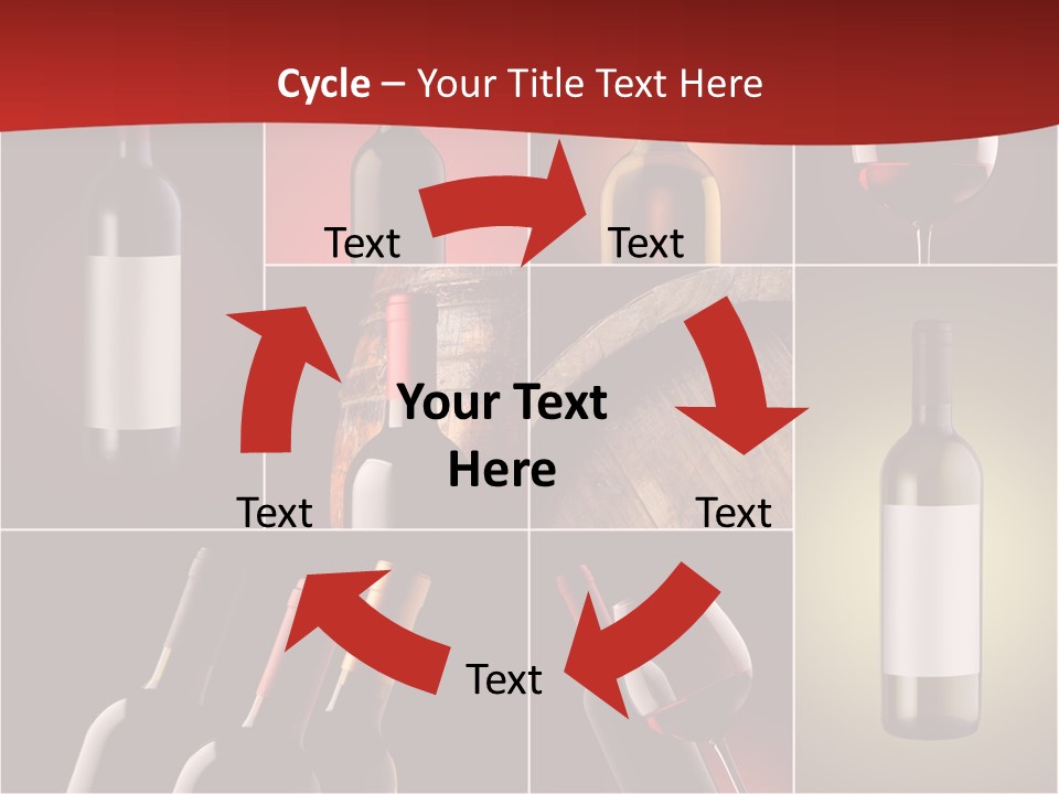 Wineglass Wood Bottle PowerPoint Template