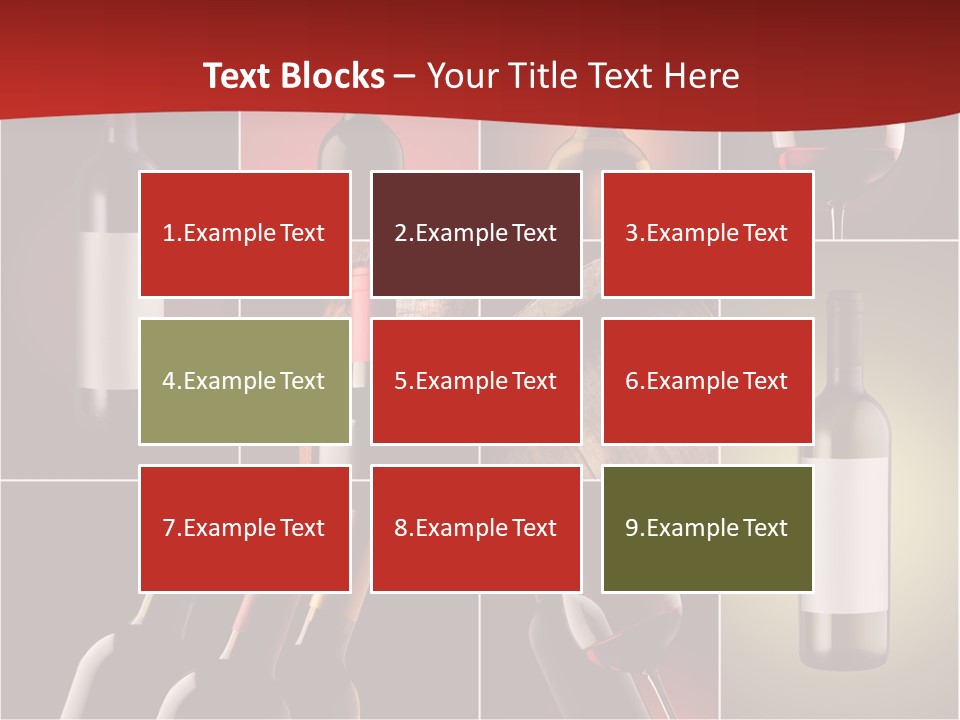Wineglass Wood Bottle PowerPoint Template