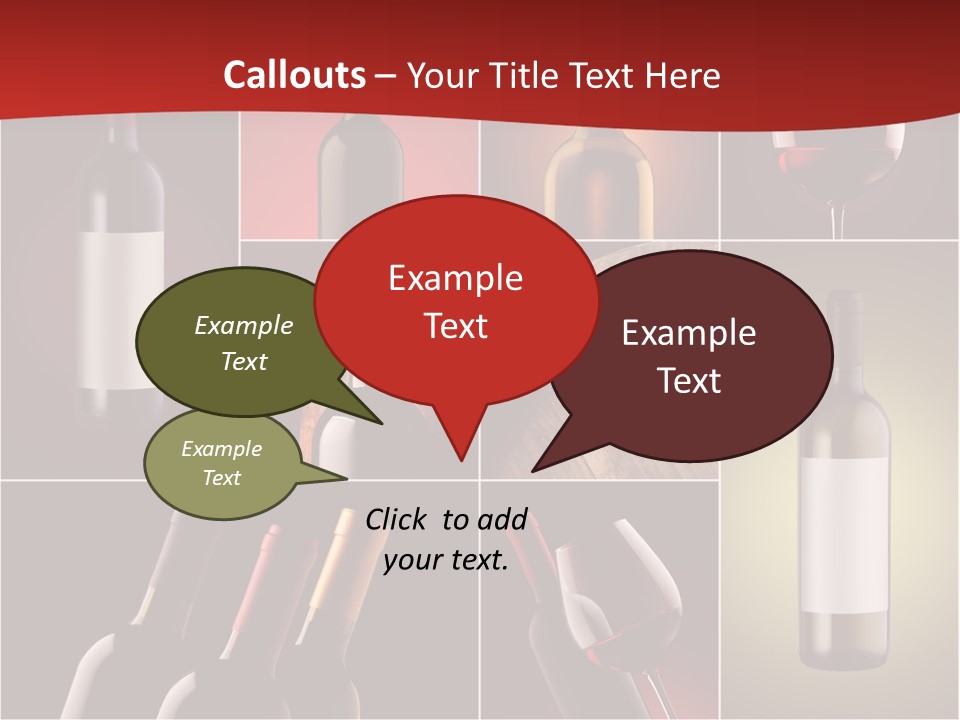 Wineglass Wood Bottle PowerPoint Template