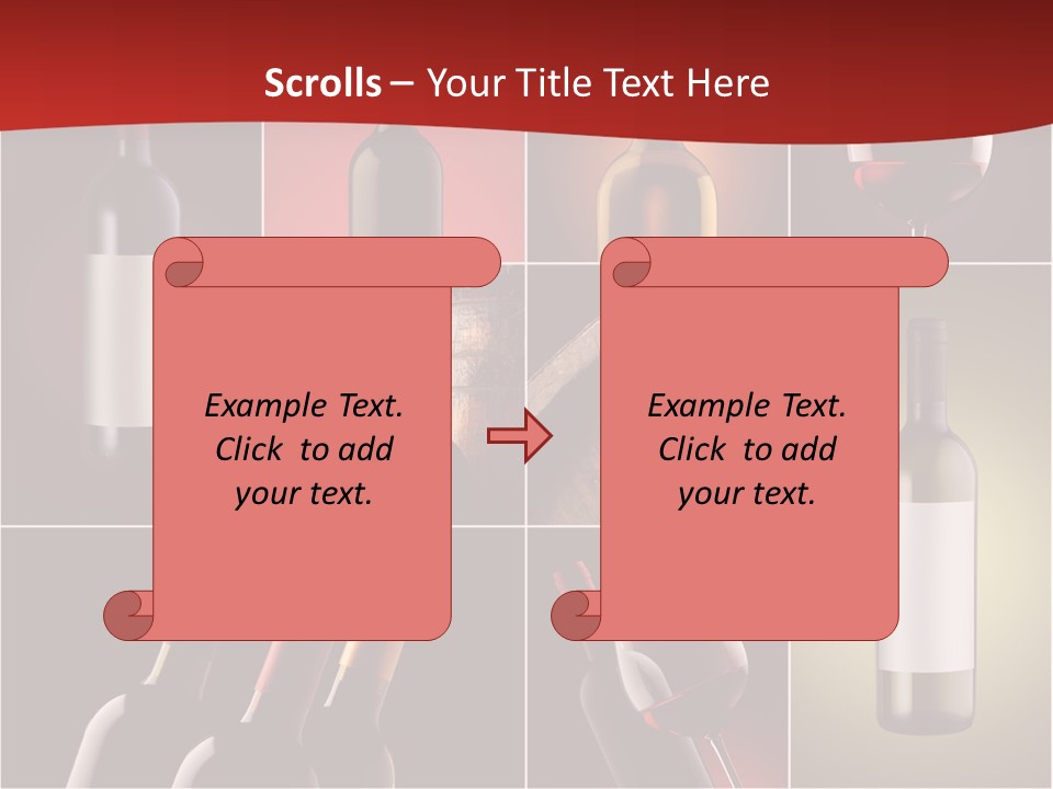 Wineglass Wood Bottle PowerPoint Template