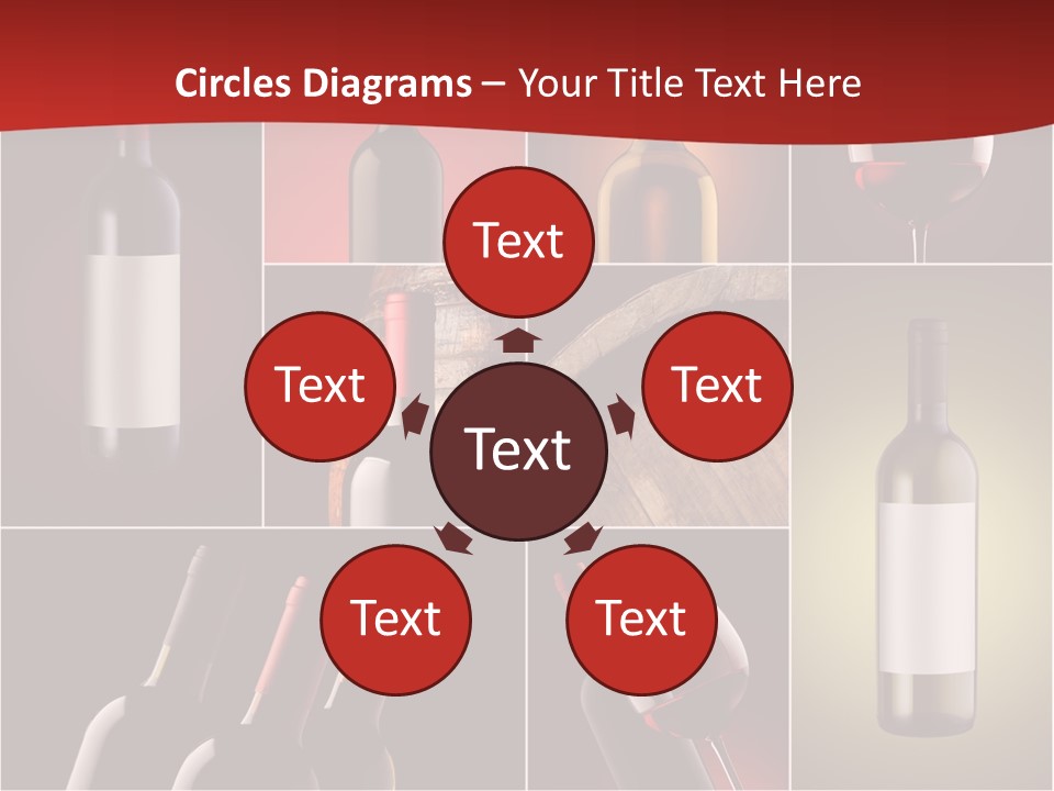 Wineglass Wood Bottle PowerPoint Template