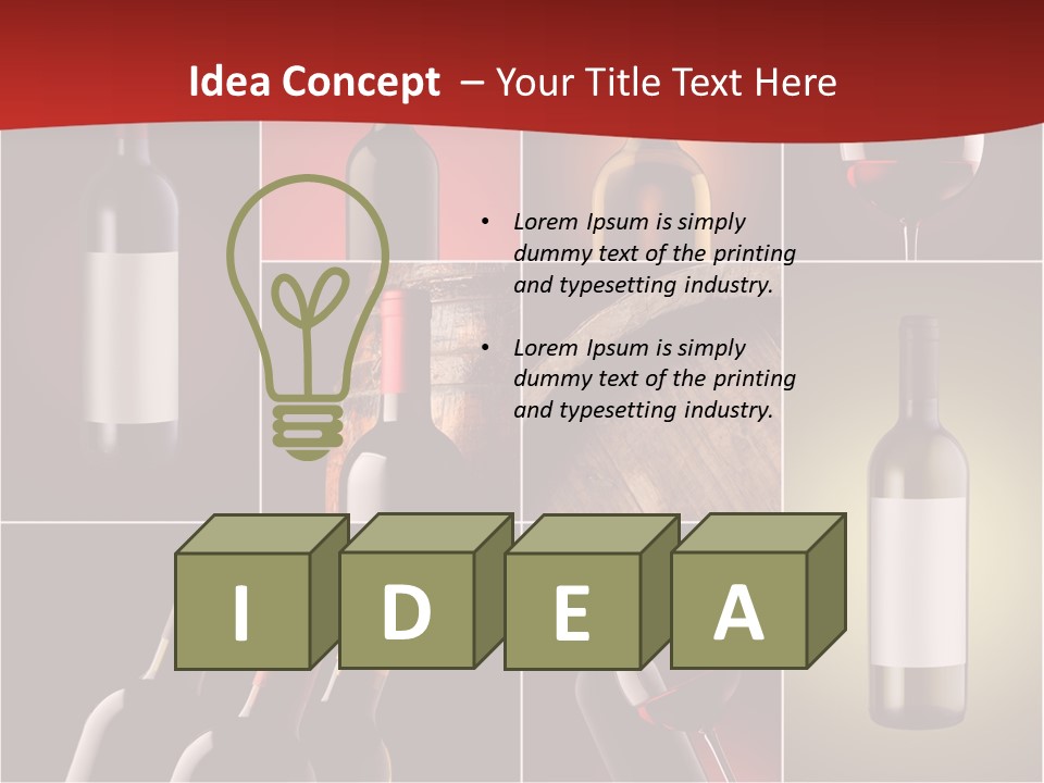 Wineglass Wood Bottle PowerPoint Template