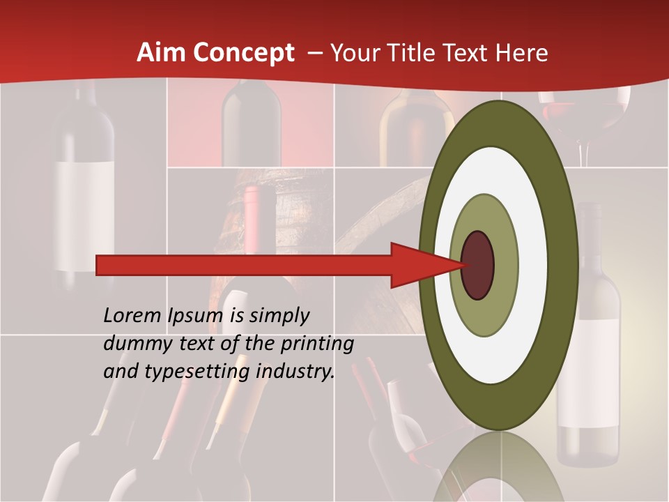 Wineglass Wood Bottle PowerPoint Template