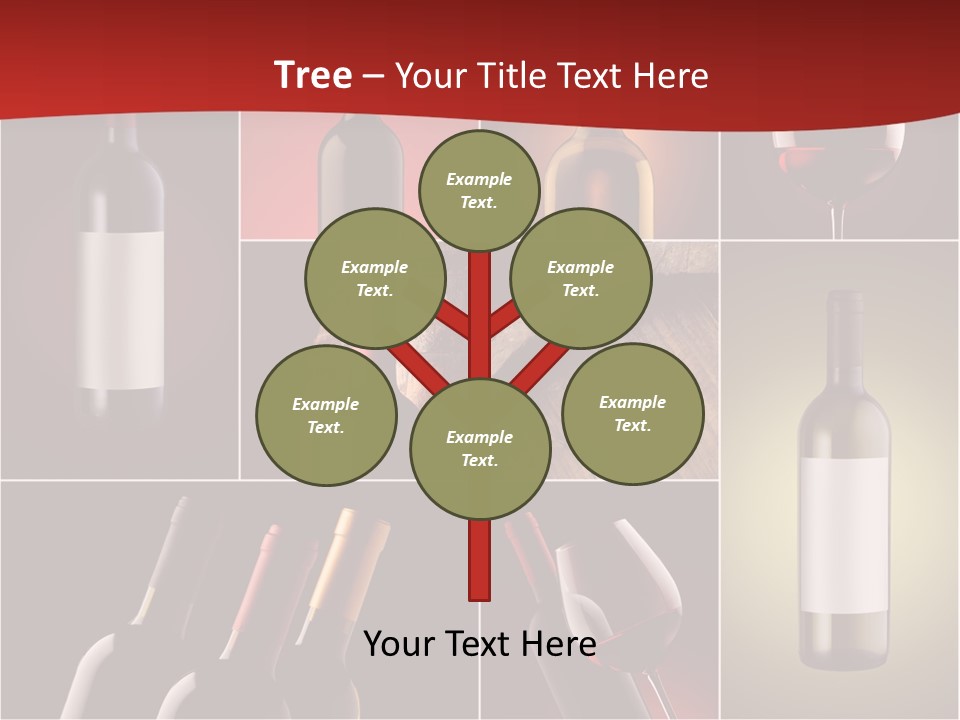 Wineglass Wood Bottle PowerPoint Template