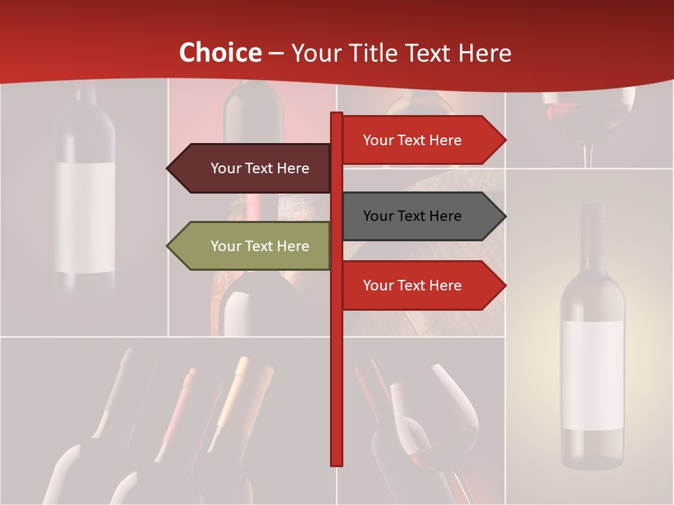Wineglass Wood Bottle PowerPoint Template