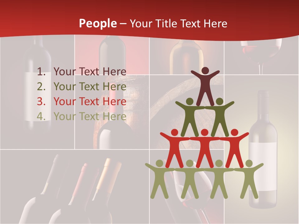 Wineglass Wood Bottle PowerPoint Template