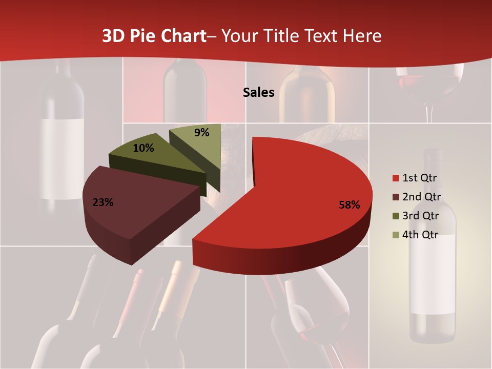 Wineglass Wood Bottle PowerPoint Template