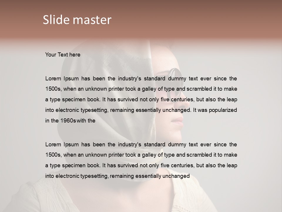 Sunglasses Foulard Young PowerPoint Template