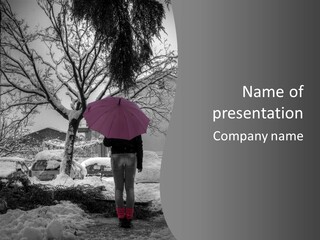 Car Rain Umbrella PowerPoint Template